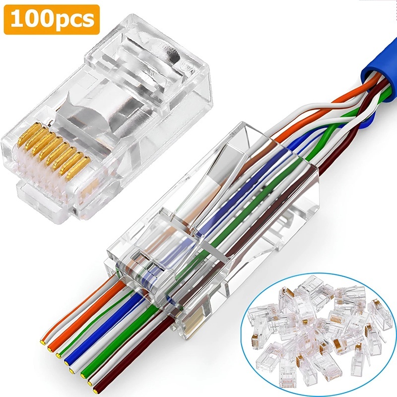 100 Conectores RJ45 Cat6/Cat6e - Rj45 Jack reseña y precio