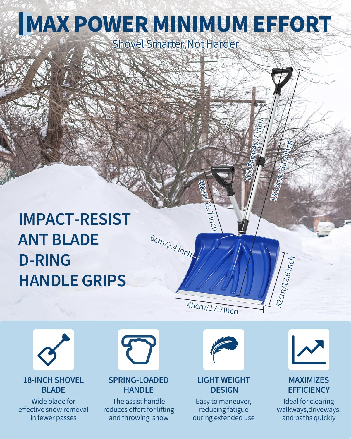 Pala de nieve ergonómica con m - Knob Aluminum reseña y precio